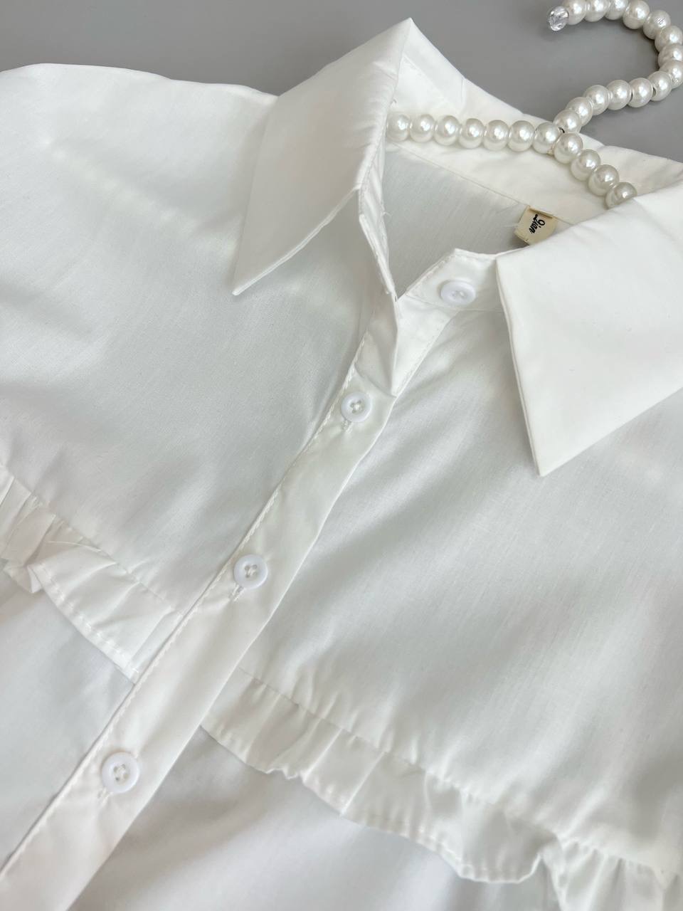 شومیز بالا چین دار جلو دکمه کد 3809