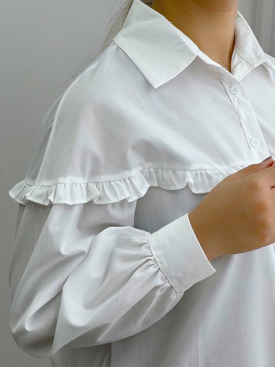 شومیز بالا چین دار جلو دکمه کد 3809