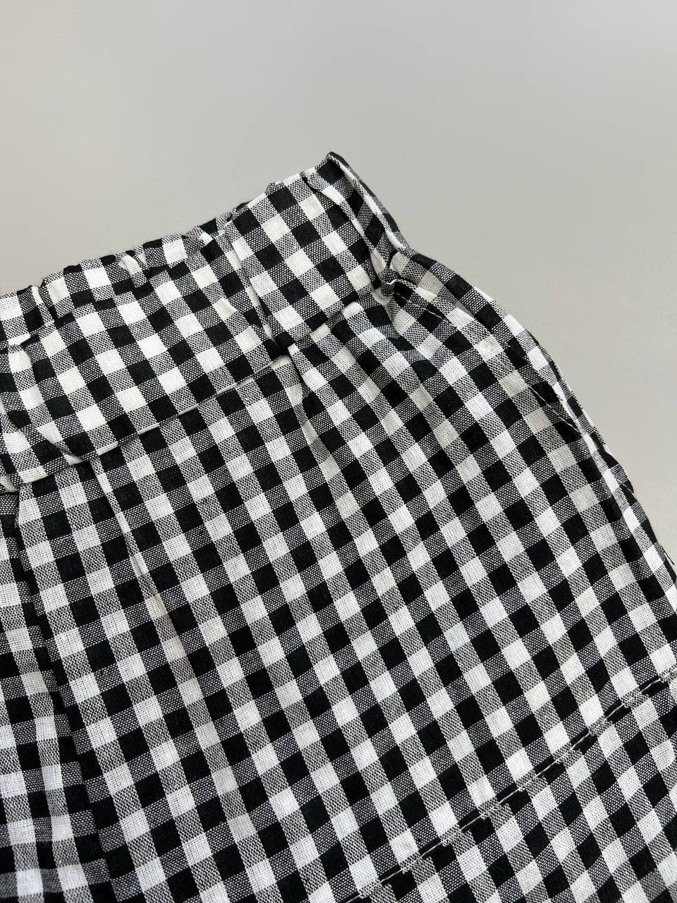 ست شومیز ساده با شلوار چهارخونه کد 3810