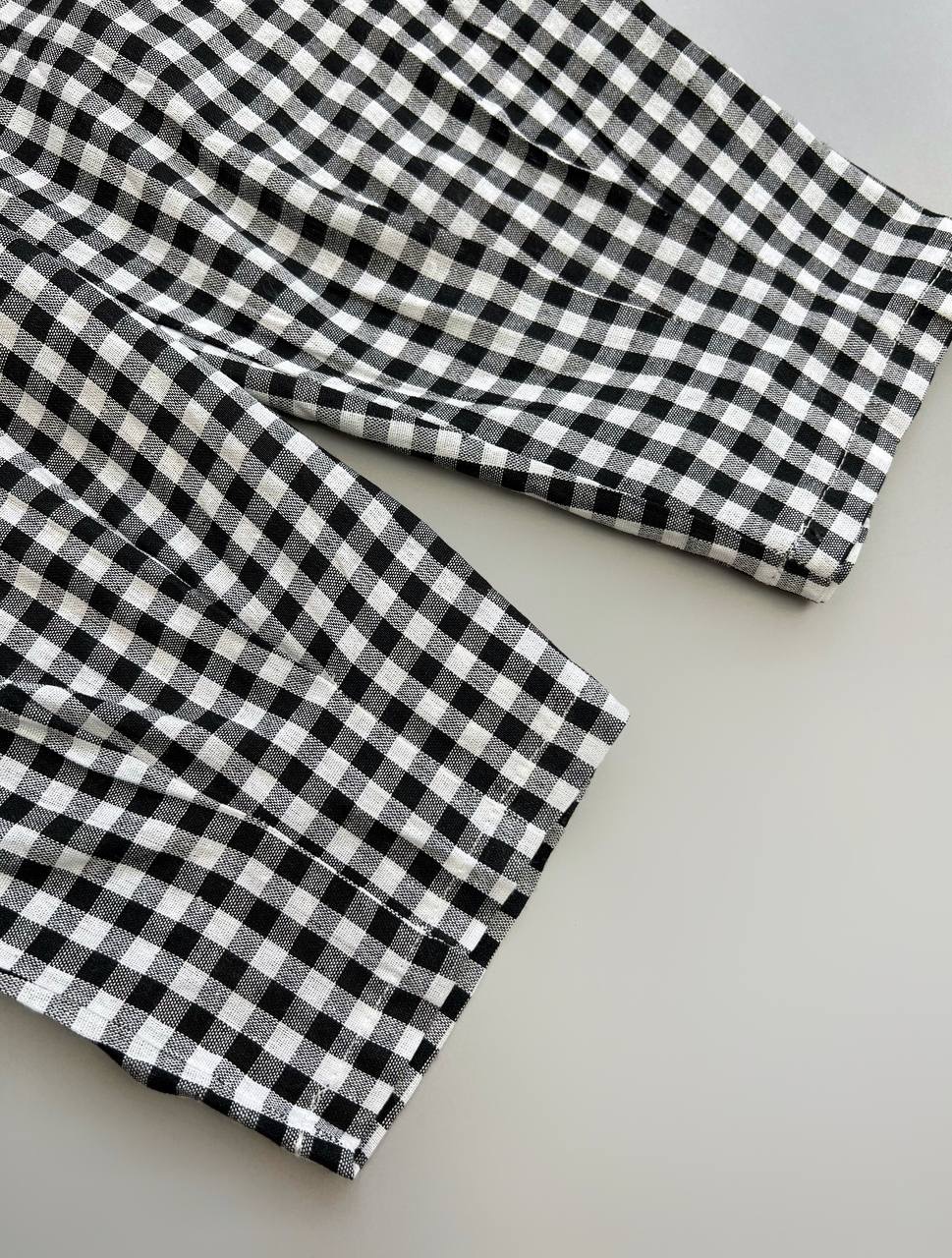 ست شومیز ساده با شلوار چهارخونه کد 3810