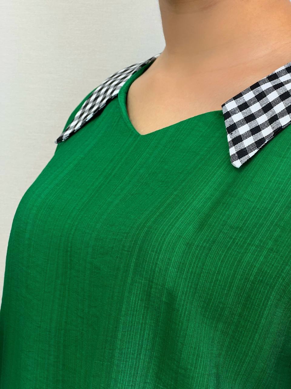 ست شومیز ساده با شلوار چهارخونه کد 3810