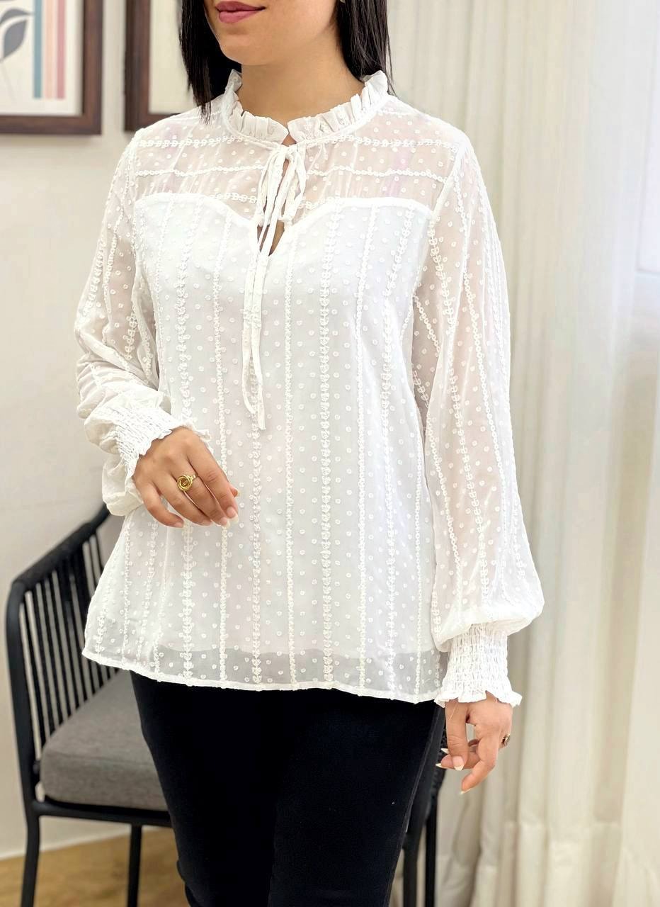 شومیز تمام گلدوزی شده مدل 2 کد 3813