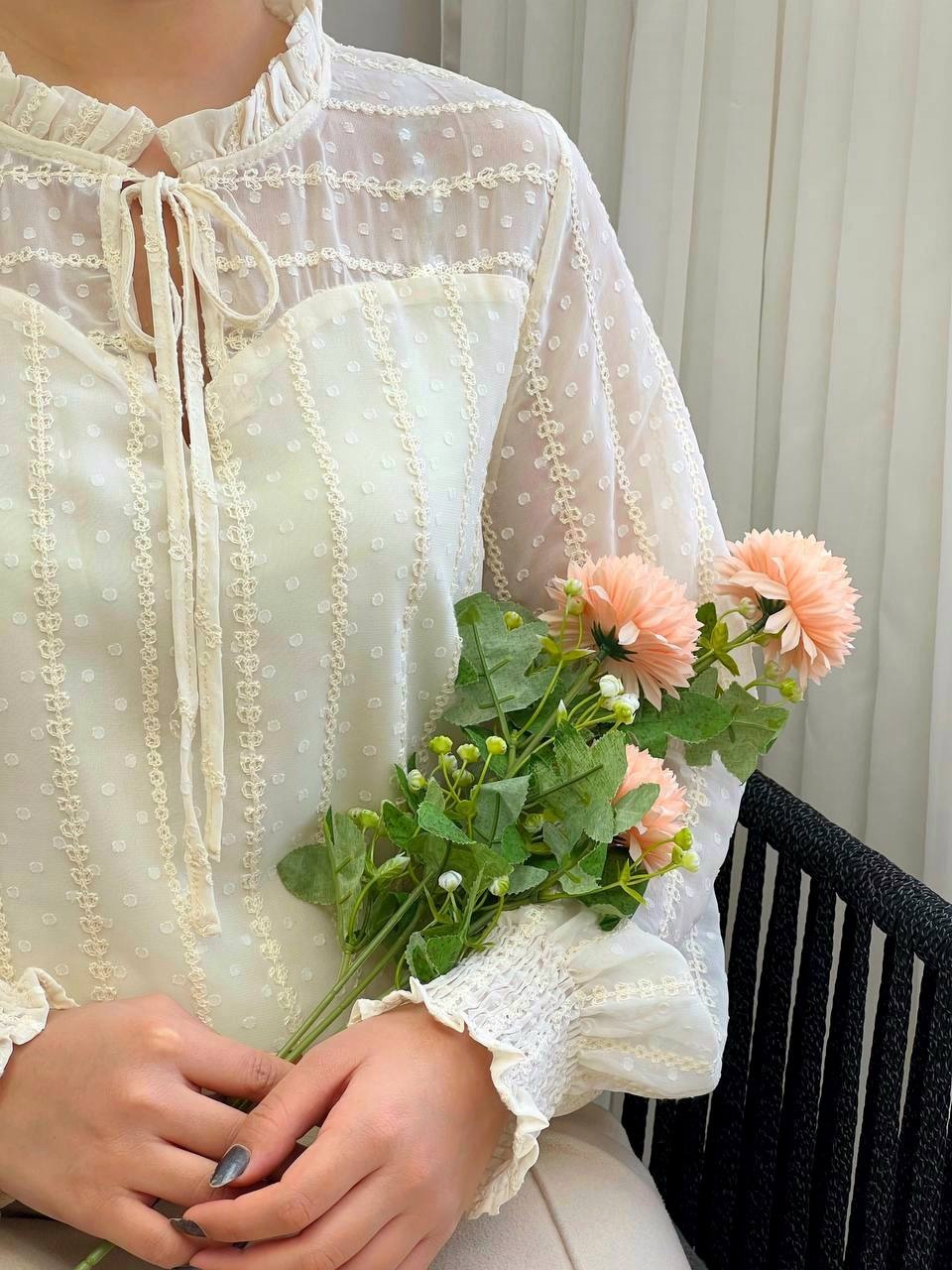 شومیز تمام گلدوزی شده مدل 2 کد 3813