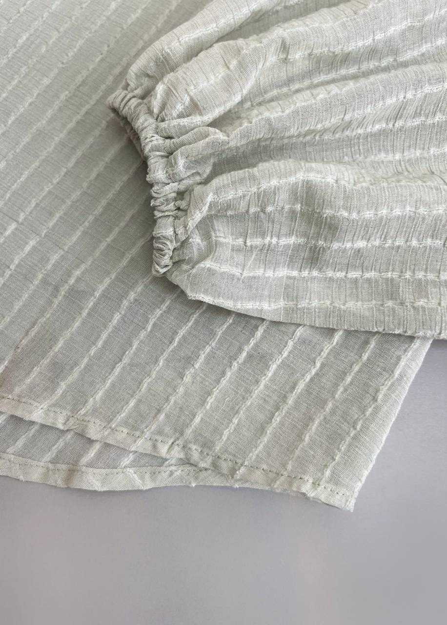 شومیز حریر گلدوزی شده آستین پف کد 3822