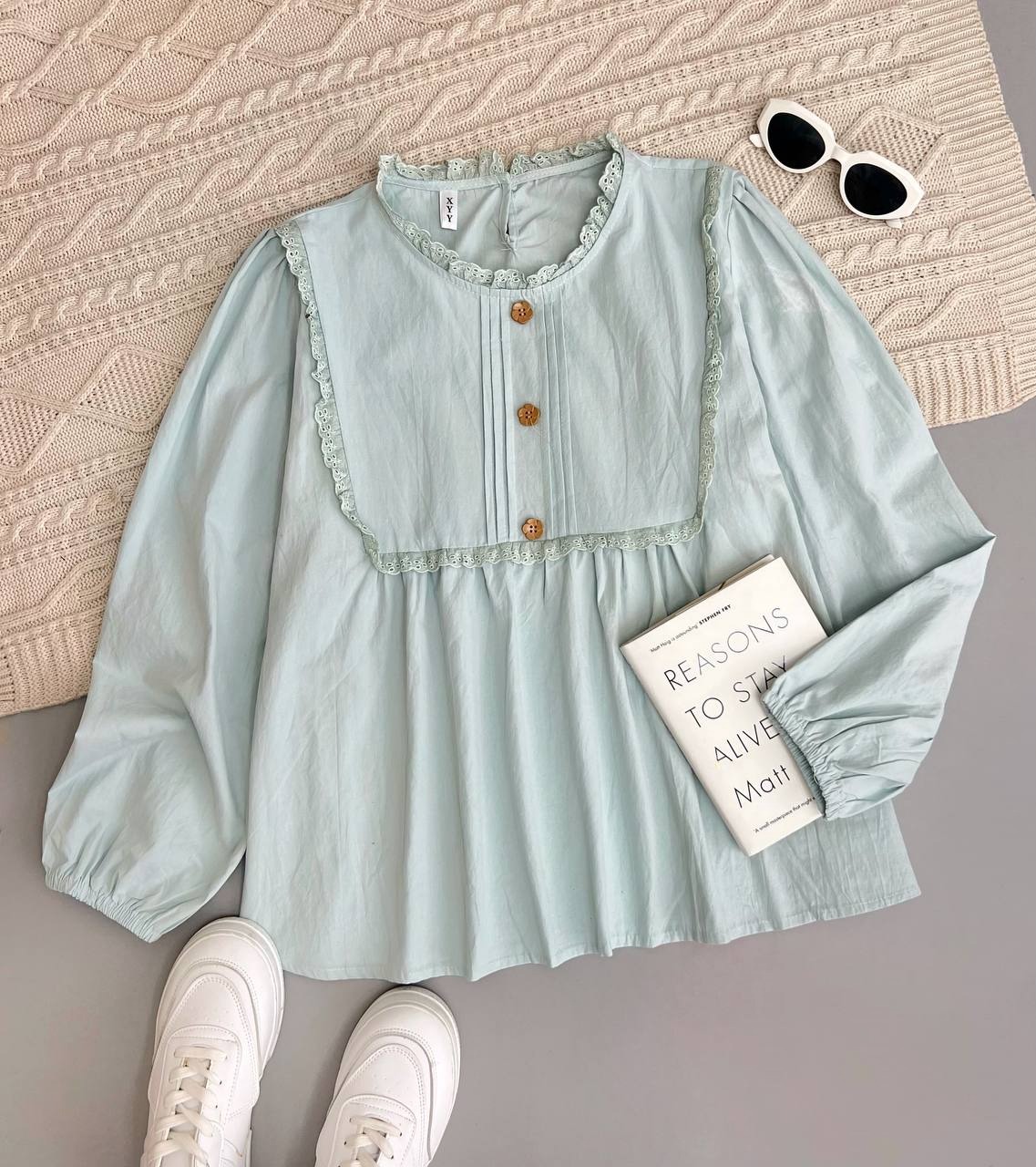 شومیز عروسکی نما دکمه کد 3823