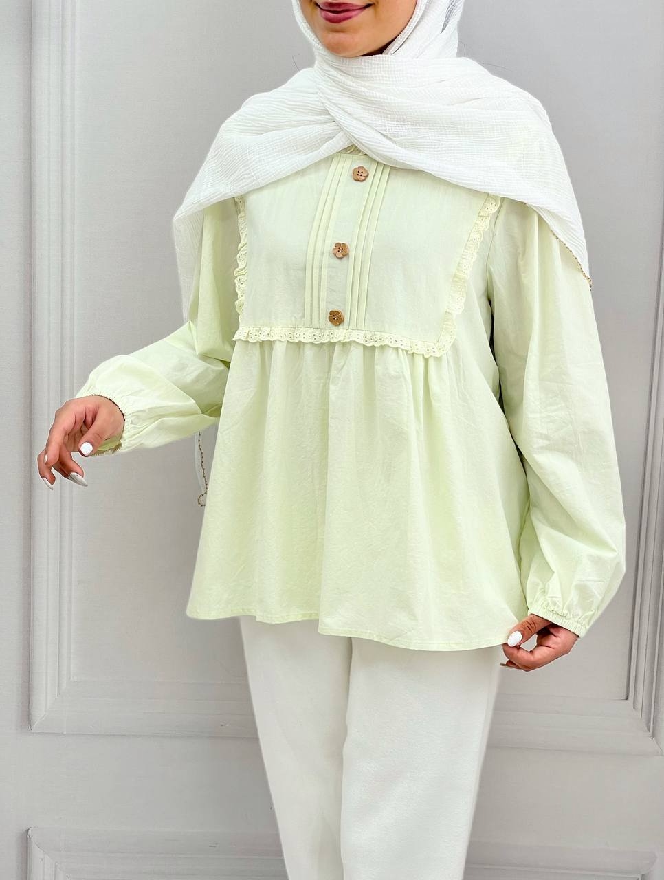 شومیز عروسکی نما دکمه کد 3823