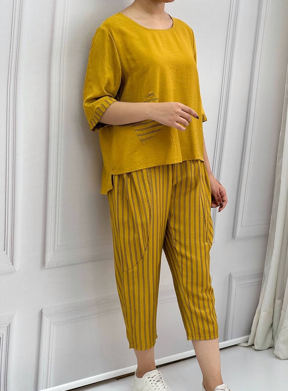 ست شومیز و شلوار راه راه کد 3825