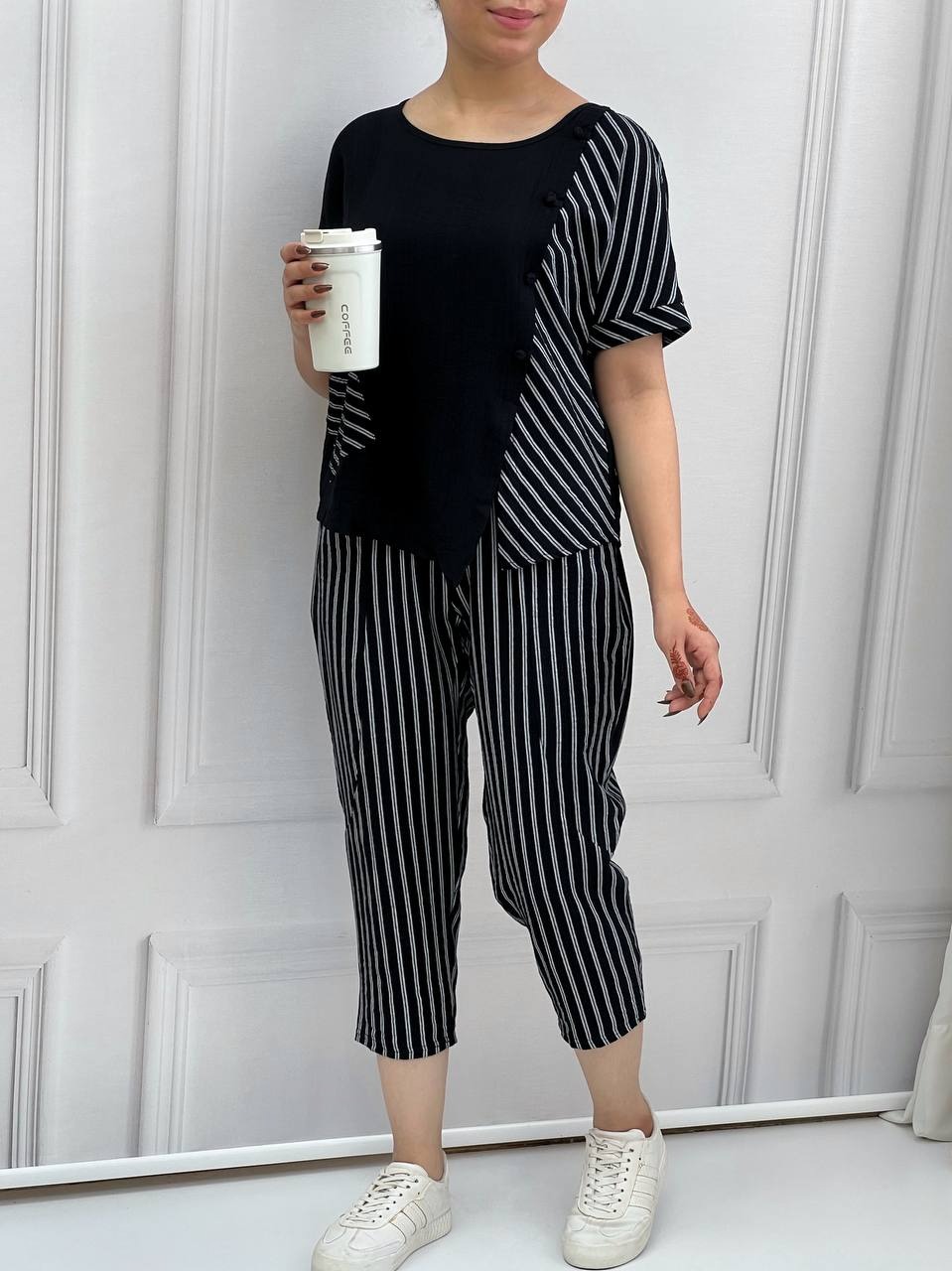 ست شومیز و شلوار راه راه کد 3825