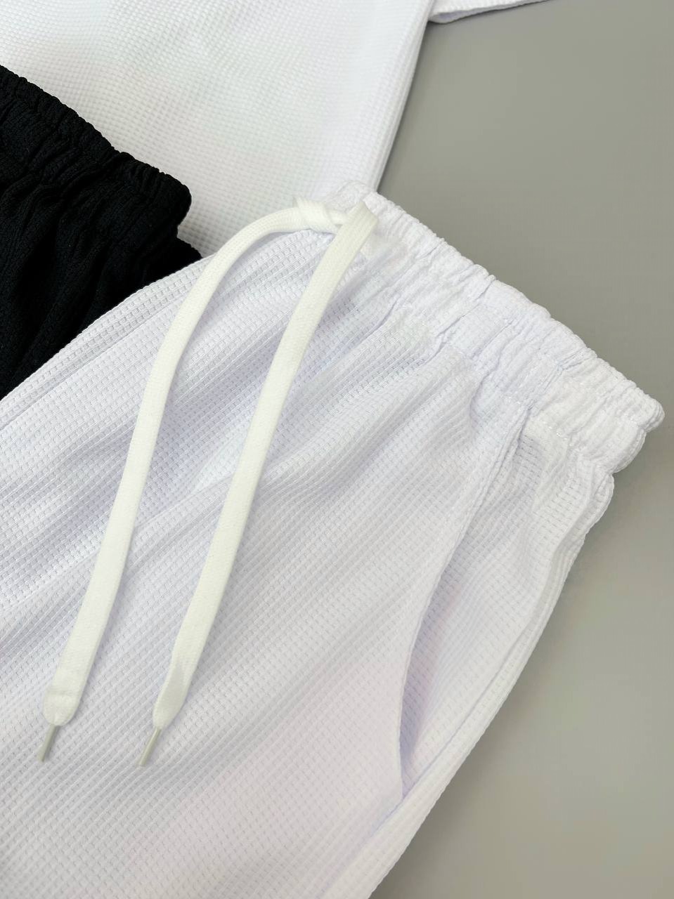 ست تیشرت و شلوارک سفید/مشکی کد 3826