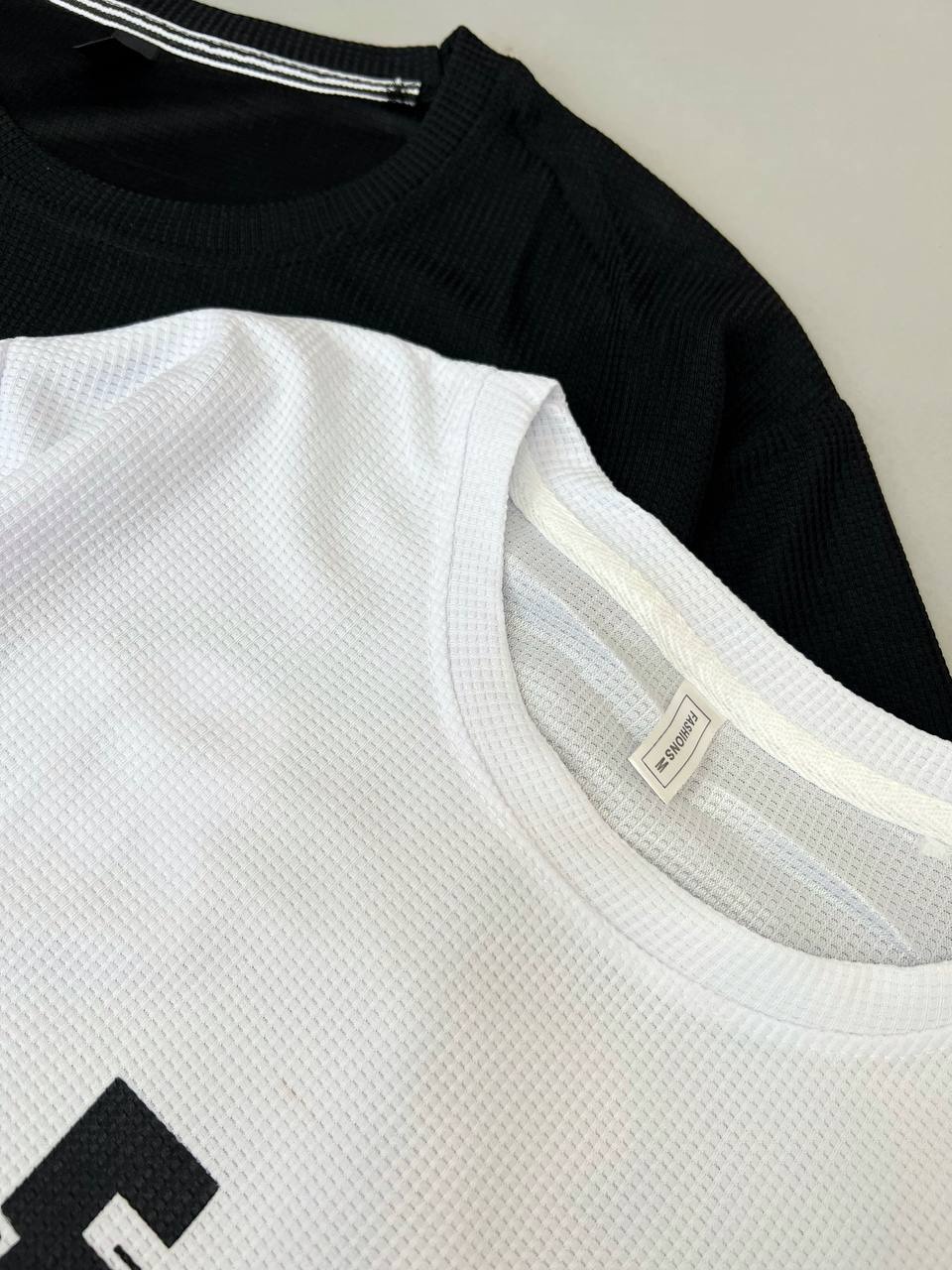 ست تیشرت و شلوارک سفید/مشکی کد 3826