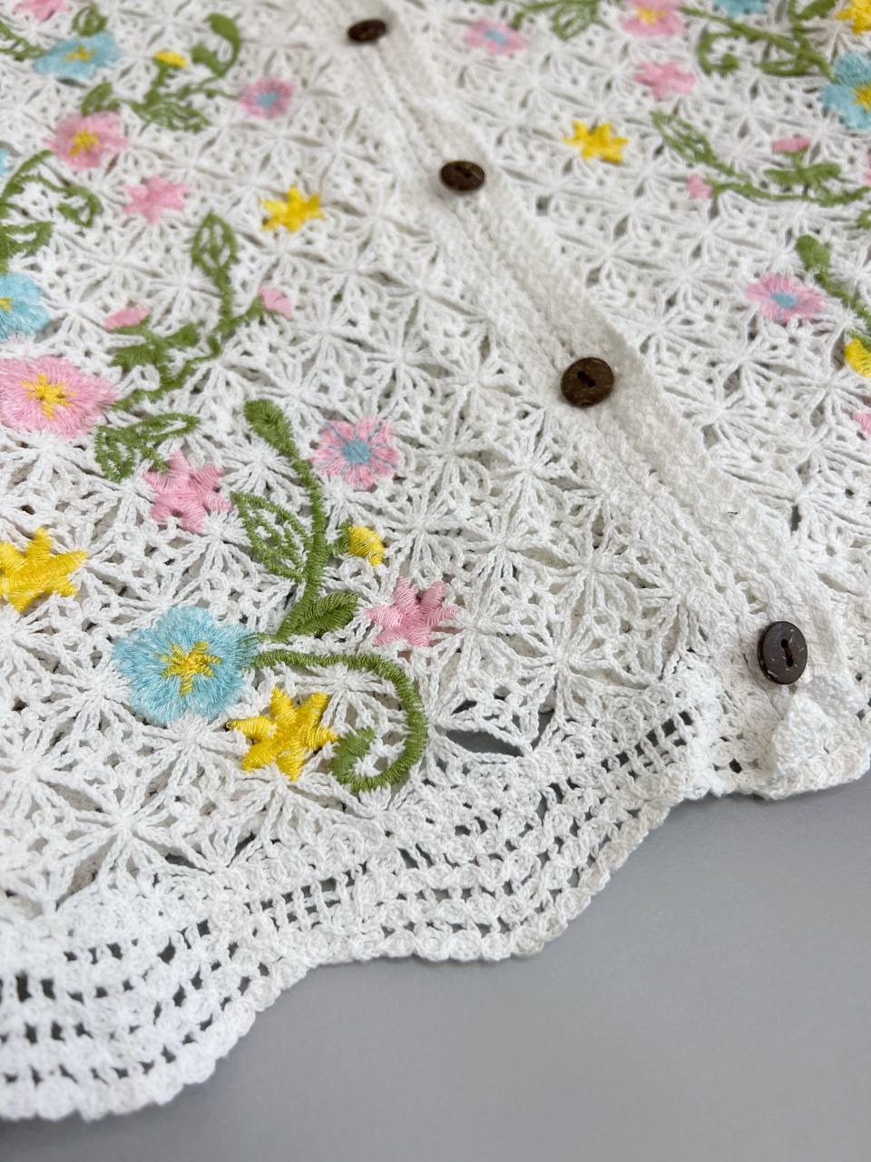 شومیز قلاب بافی آستین پف کد 3835