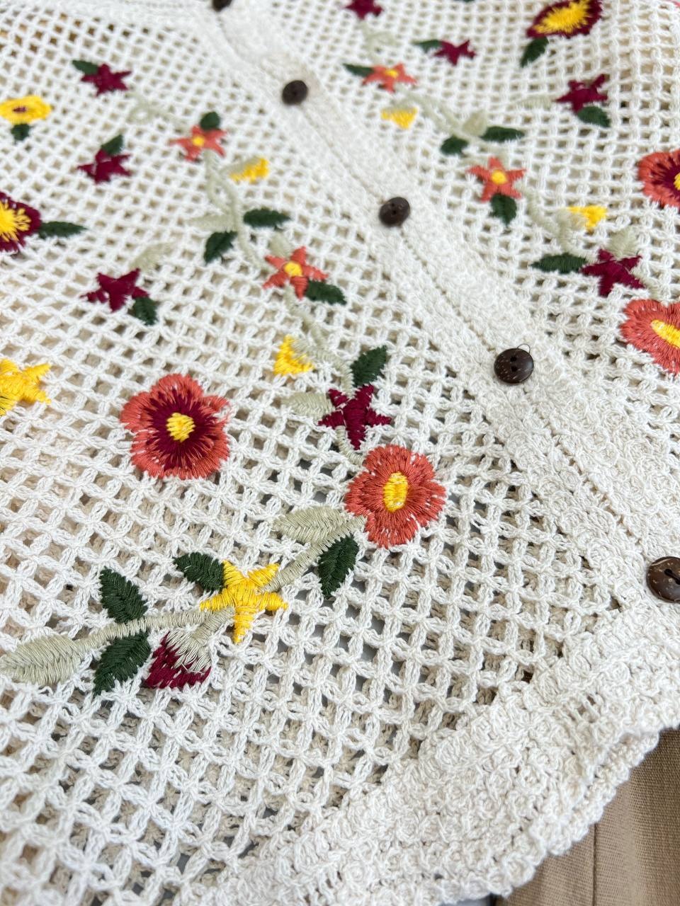 شومیز قلاب بافی آستین حریر کد 3840