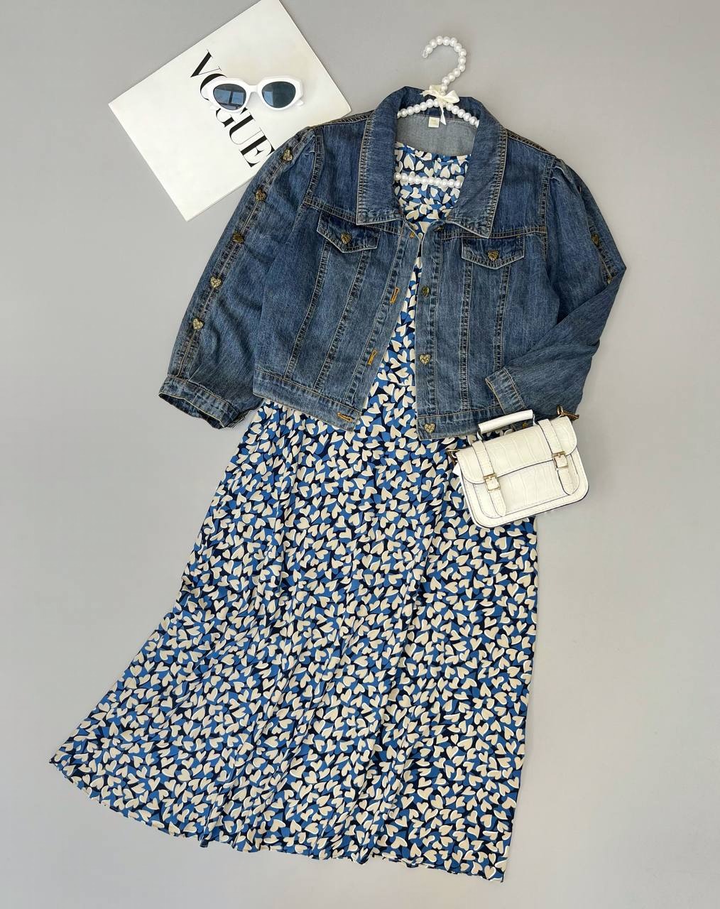 ست سارافن و کت جین کد 3841