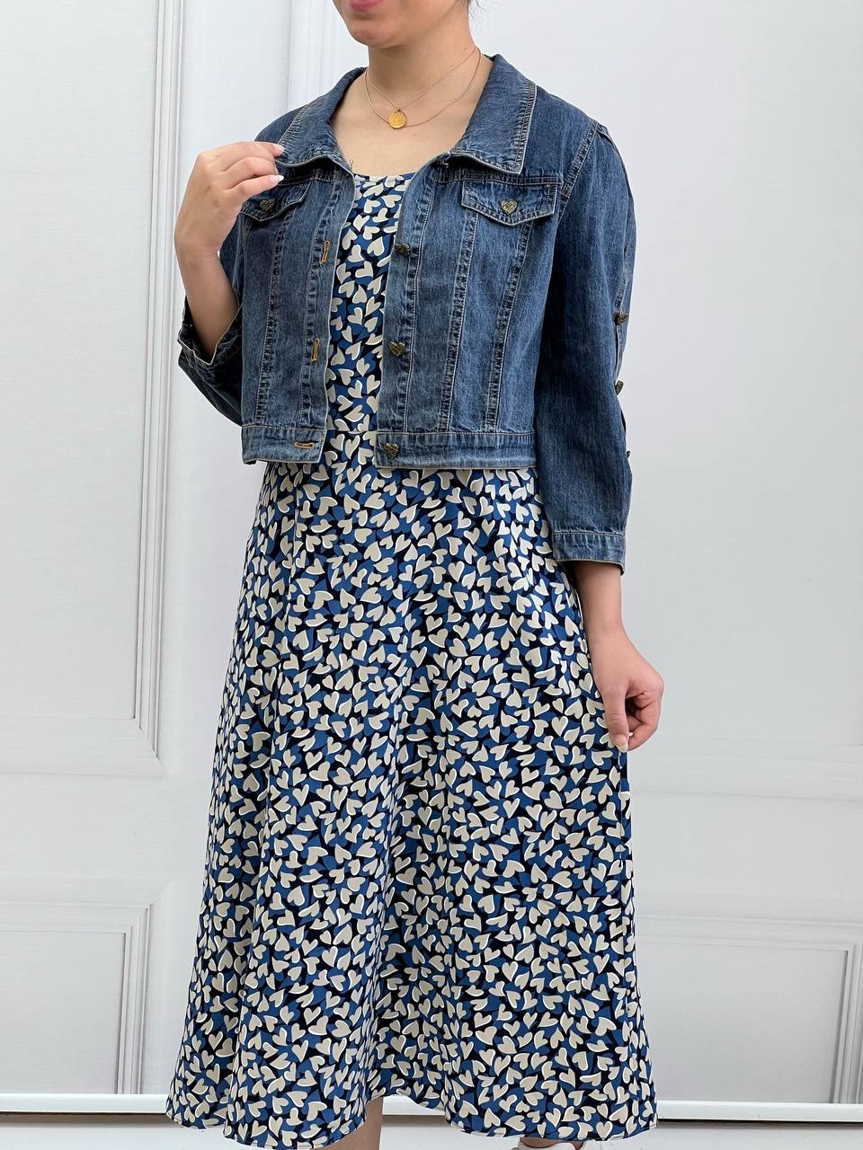 ست سارافن و کت جین کد 3841