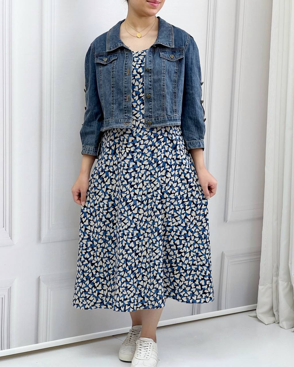 ست سارافن و کت جین کد 3841