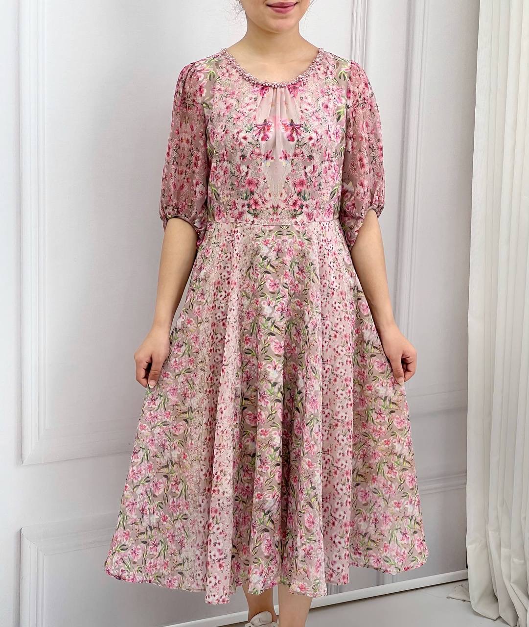 پیراهن حریر عروسکی کد 3842