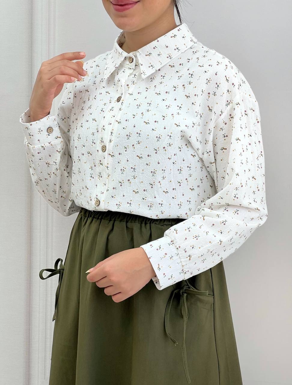 شومیز کنف گل ریز کد 3843