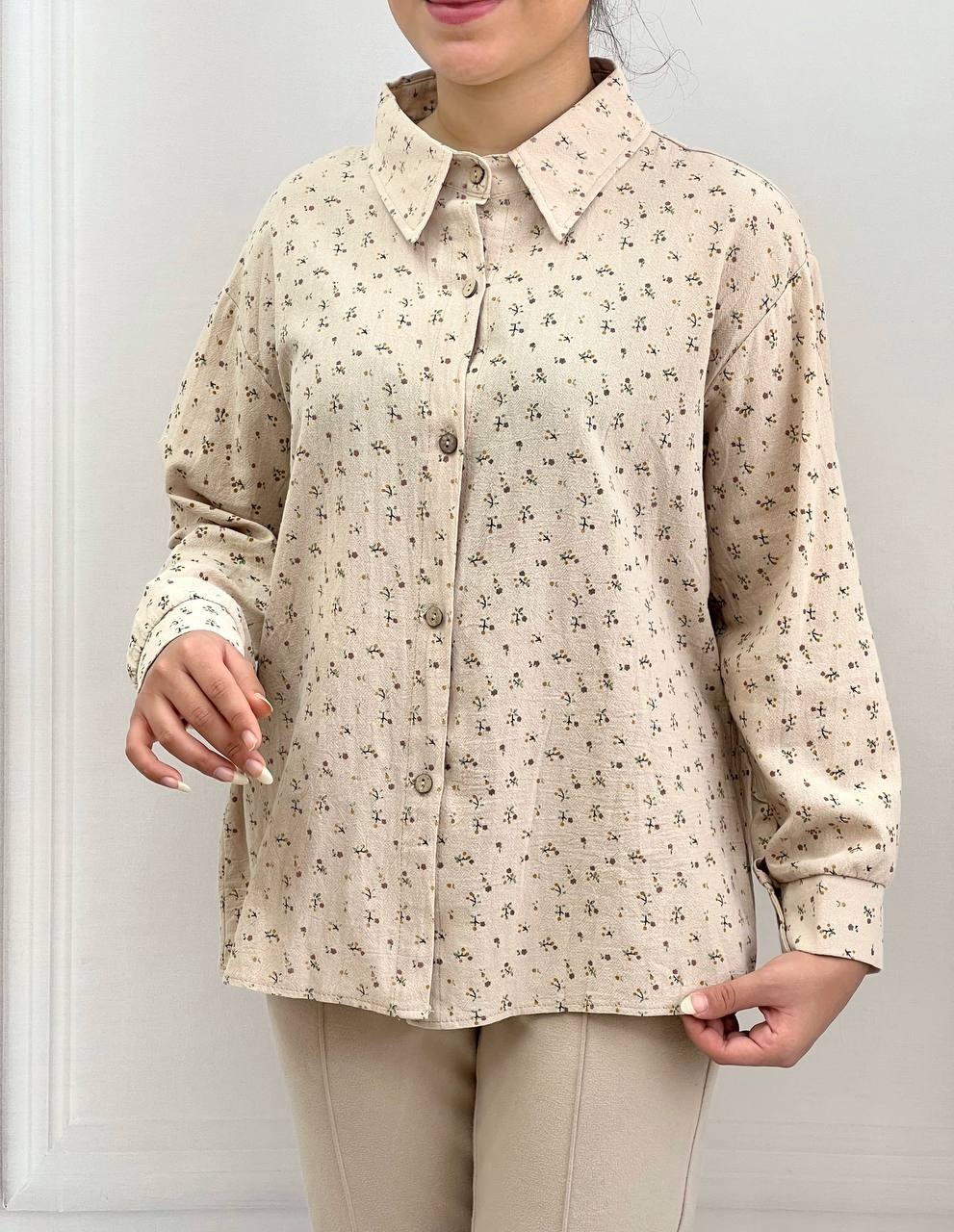 شومیز کنف گل ریز کد 3843