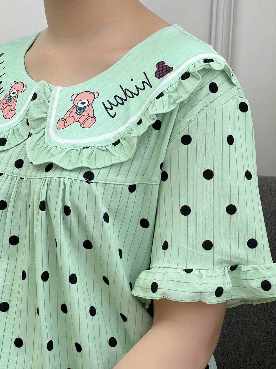 ست بلوز شلوار نخ و پنبه دوطرح کد 3847