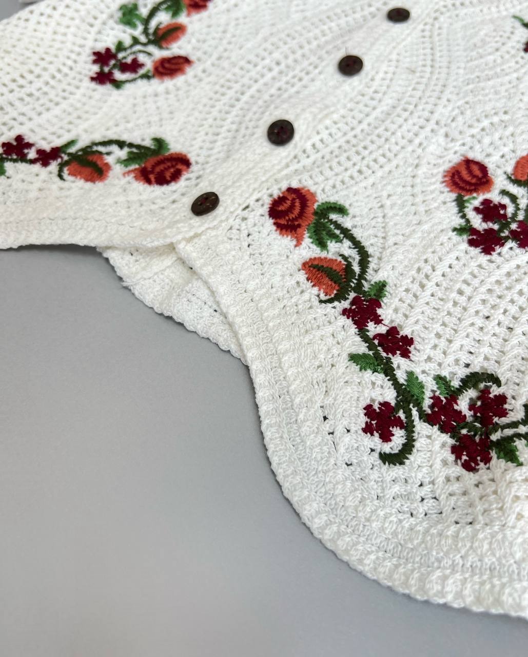 شومیز قلاب بافی آستین پف مدل 2 کد 3851