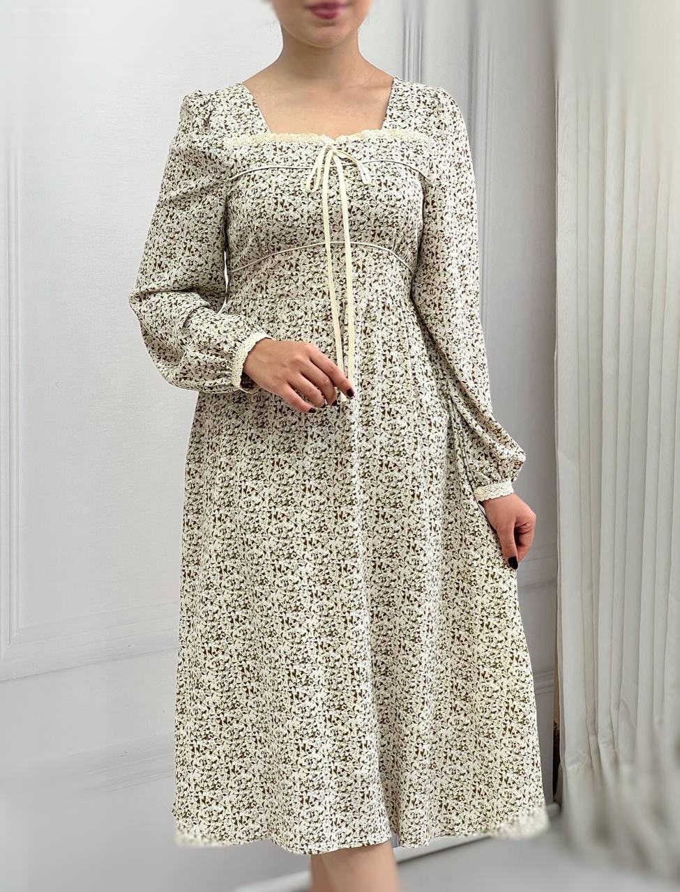 پیراهن کرپ آستردار کد 3853