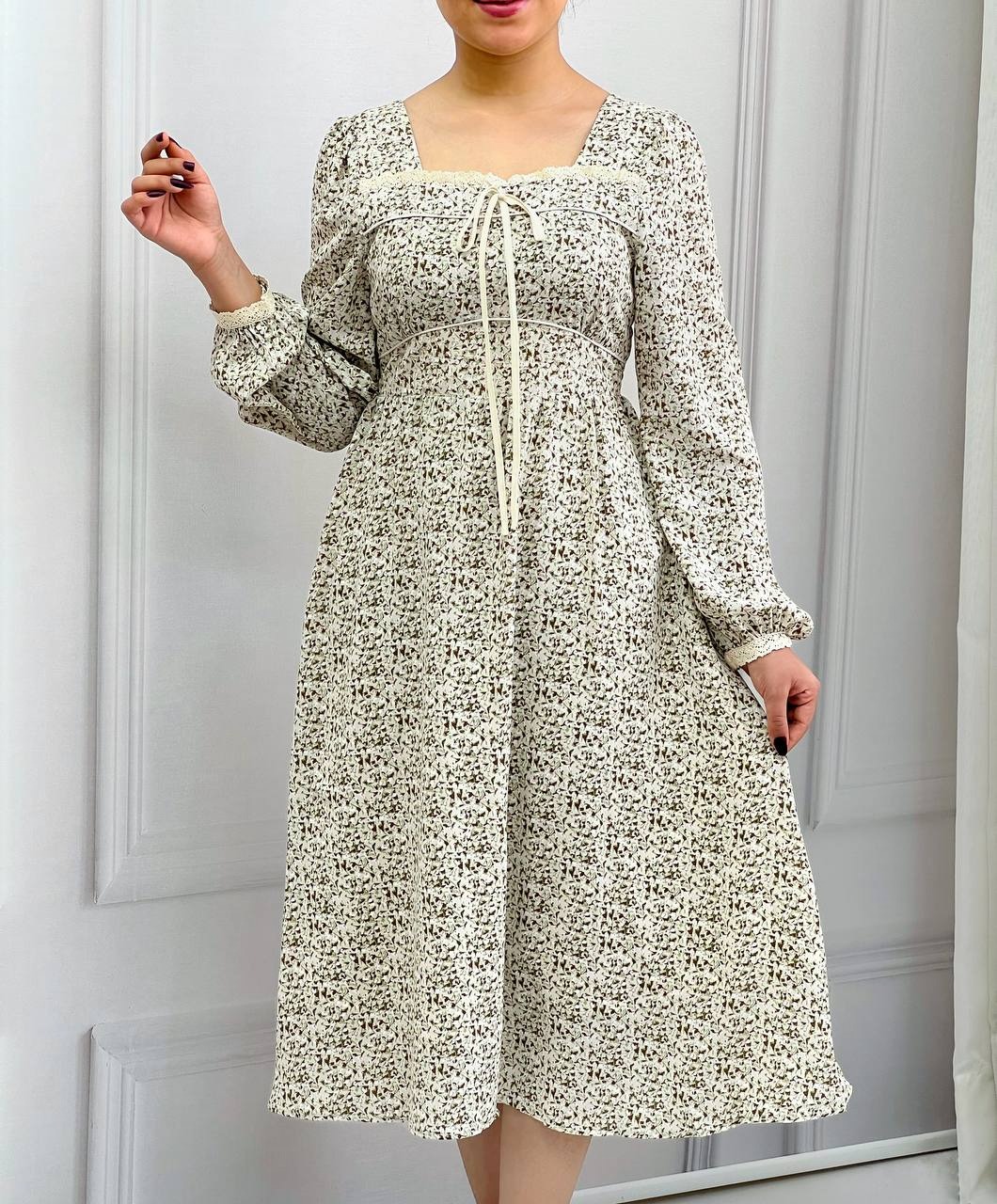 پیراهن کرپ آستردار کد 3853