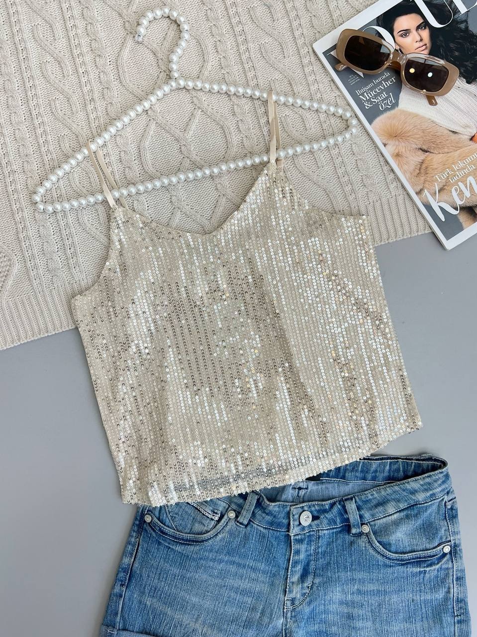 تاپ پولکی آستردار کد 3854