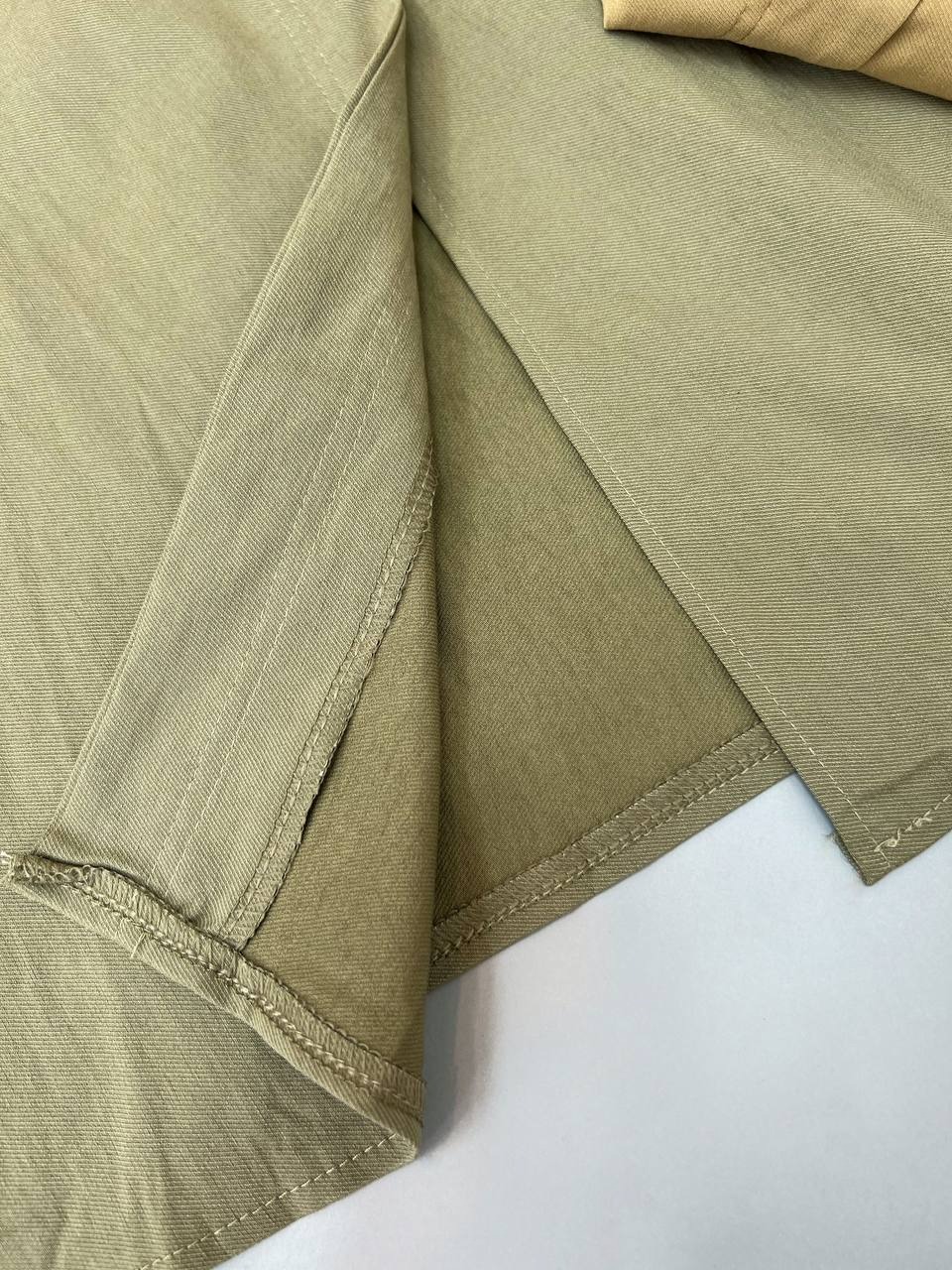 دامن کتان کش میدی بهمراه کمربند کد 3855