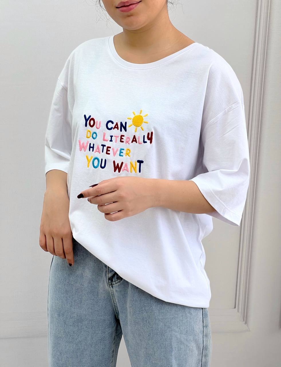 تیشرت لانگ گلدوزی شده کد3862