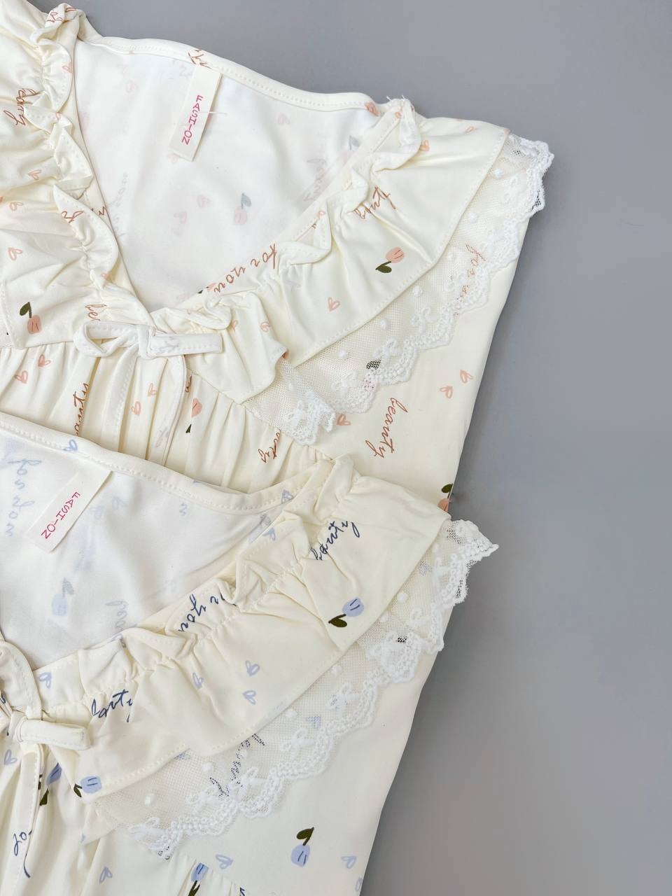 پیراهن پنبه یقه گیپور کد 3863