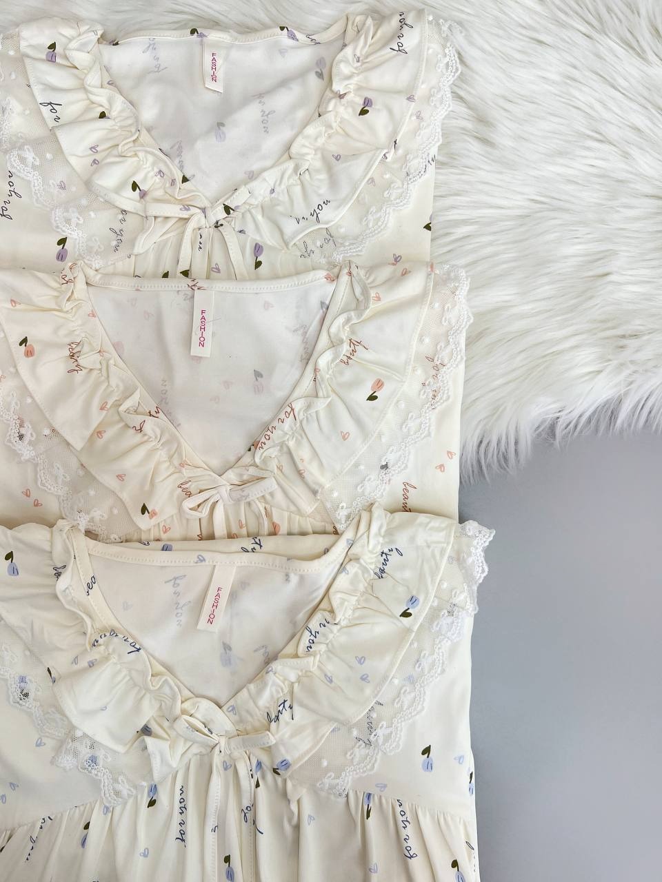 پیراهن پنبه یقه گیپور کد 3863