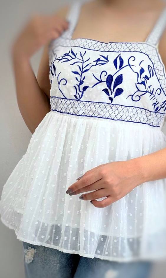 تاپ بالاتنه گلدوزی آستردار کد 3864