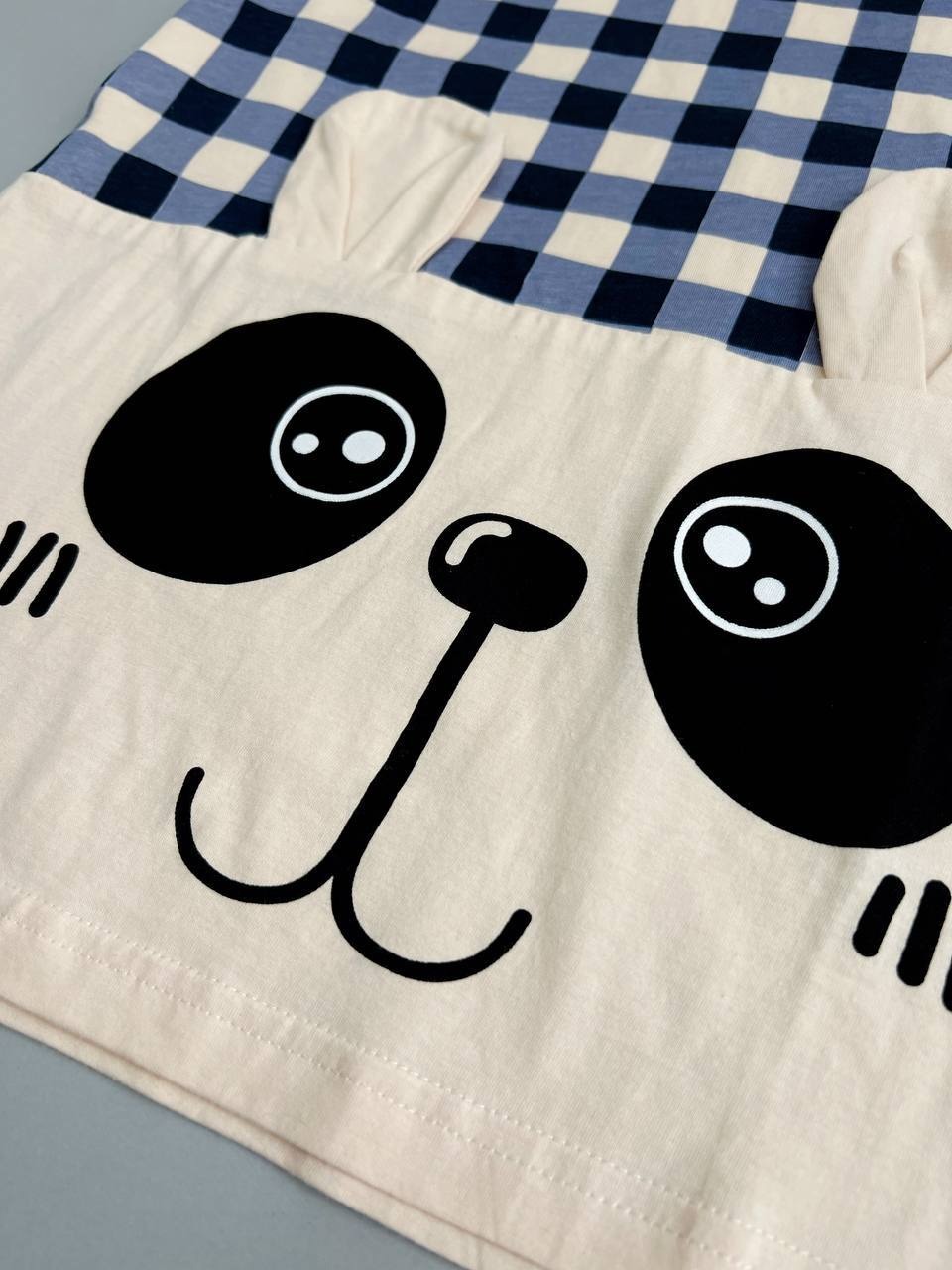 ست بلوز و شلوارک نخ و پنبه پاندا کد 3867