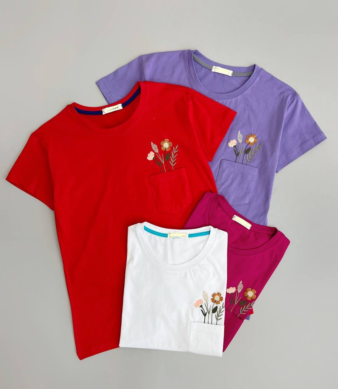 تیشرت جیب دار گلدوزی کد 3869