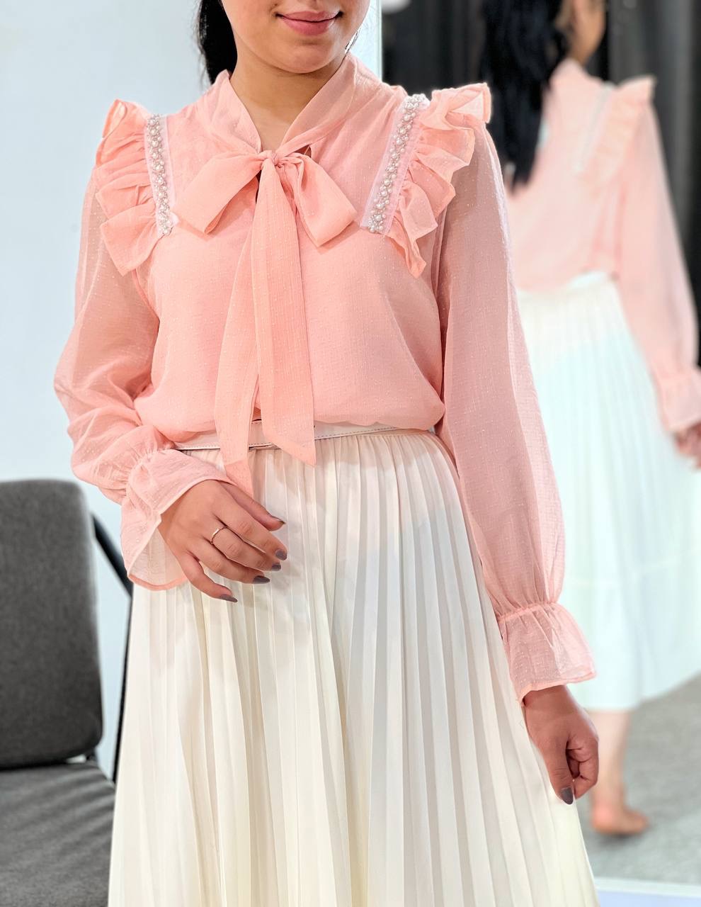 شومیز کرواتی شاین دار کد 3493