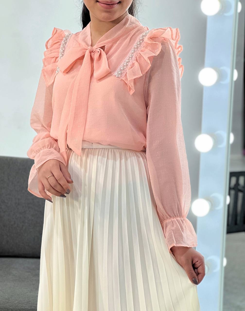 شومیز کرواتی شاین دار کد 3493