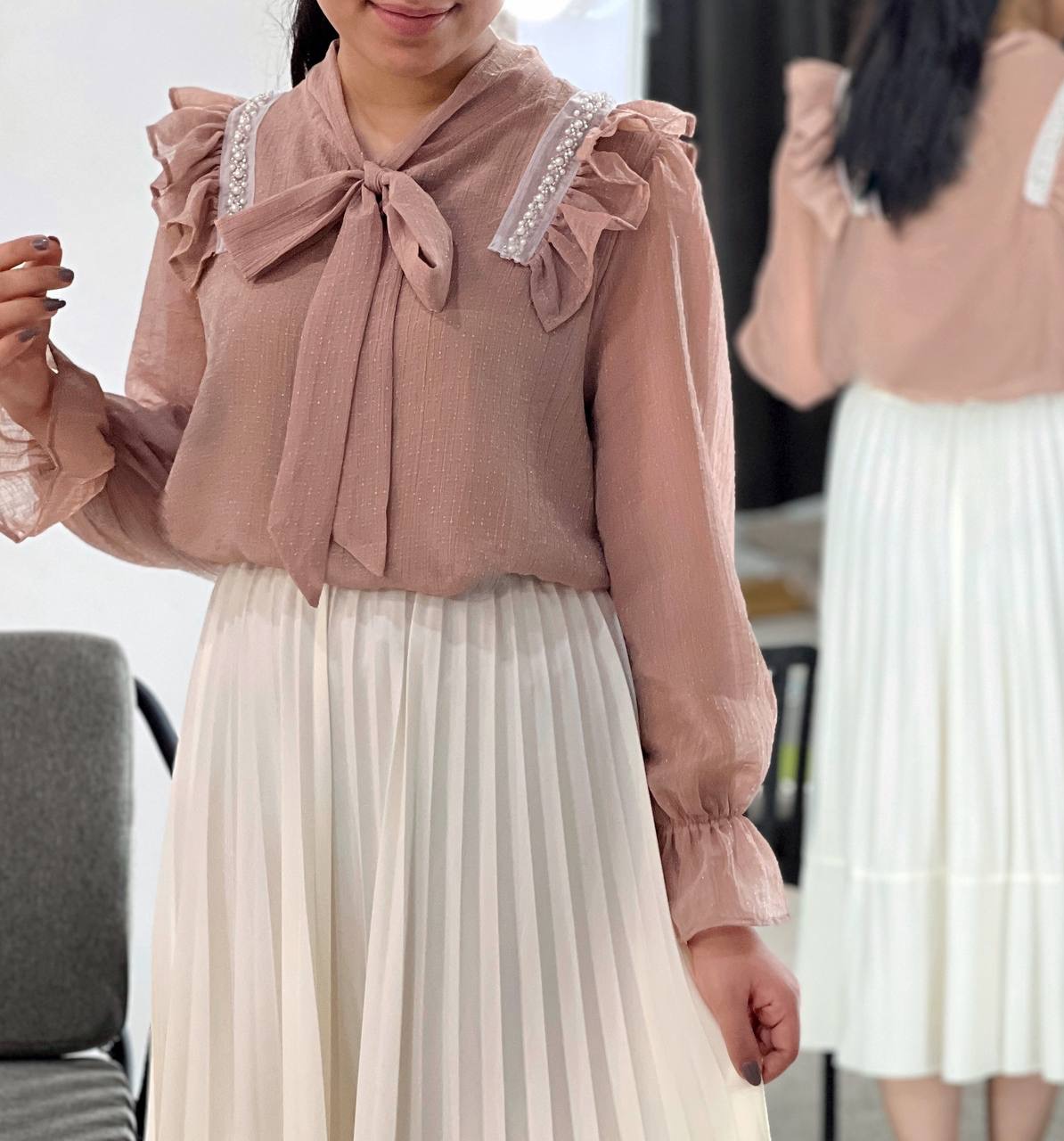 شومیز کرواتی شاین دار کد 3493