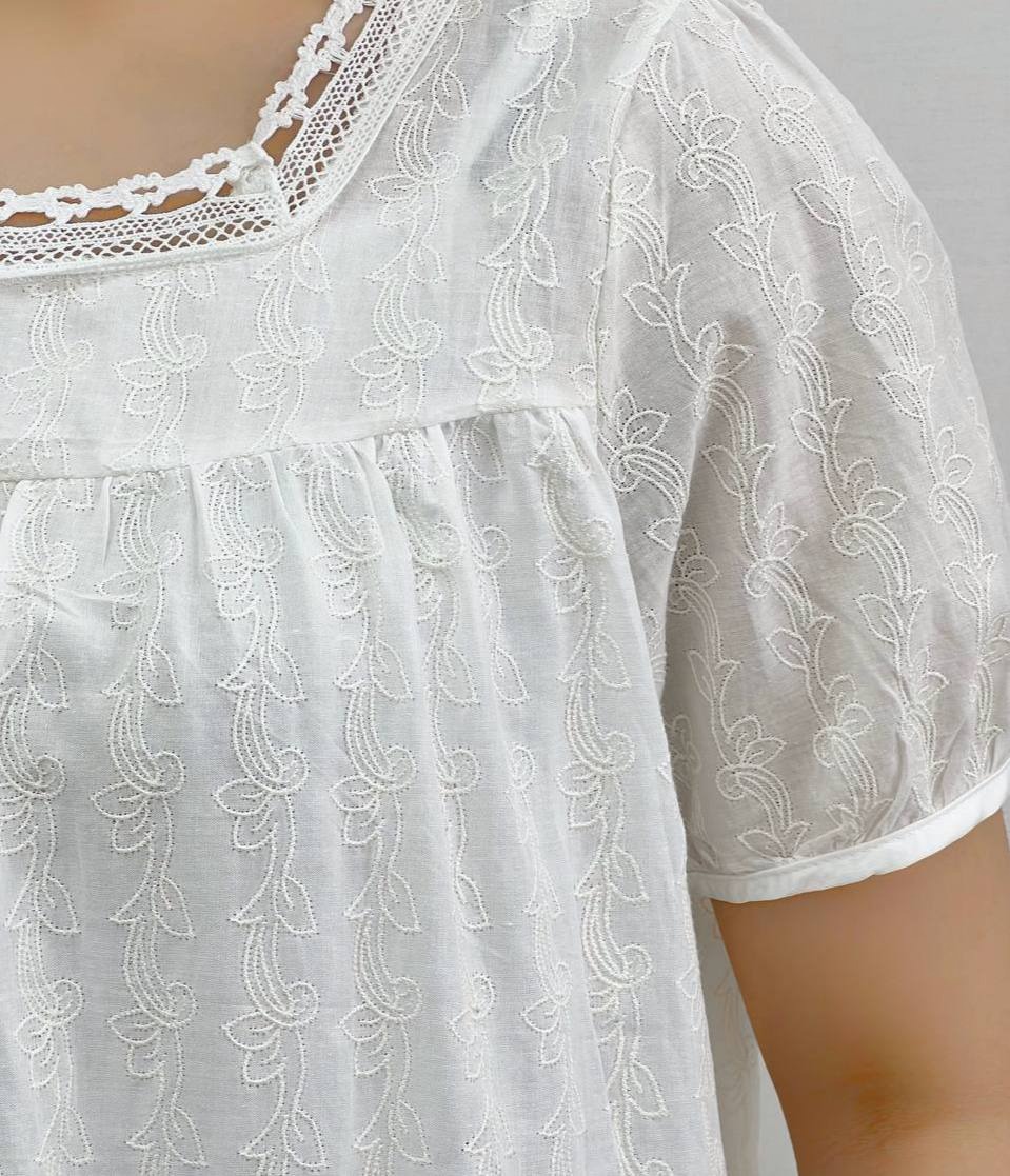 شومیز گلدوزی تکرنگ کد3876