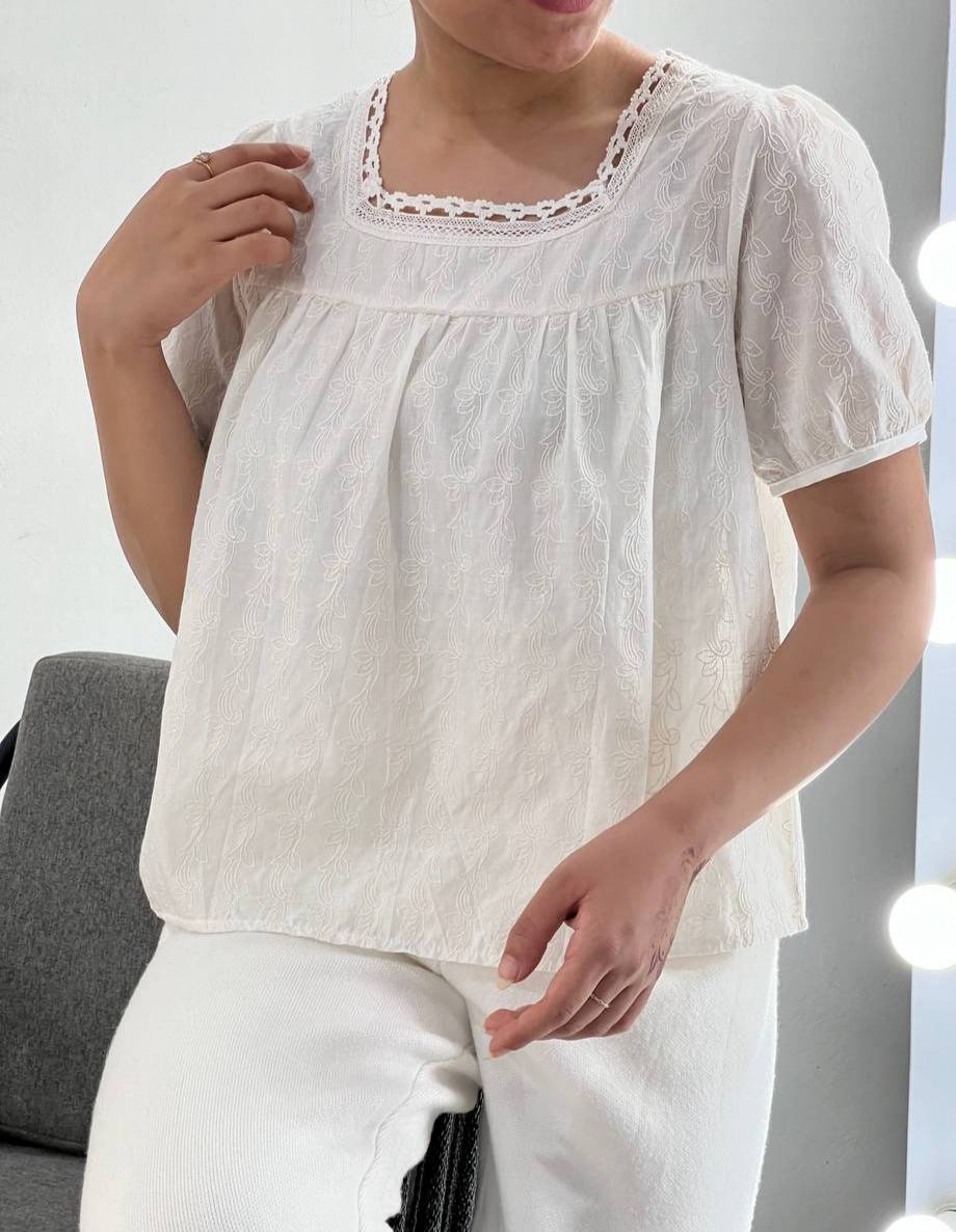 شومیز گلدوزی تکرنگ کد3876