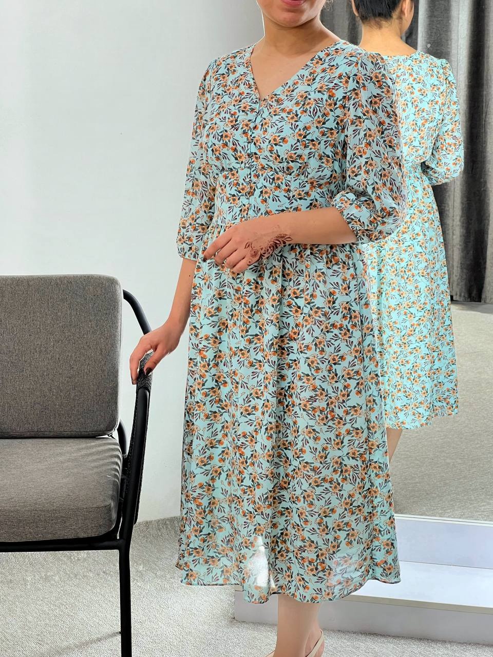 پیراهن کرپ حریر تکرنگ کد 3879