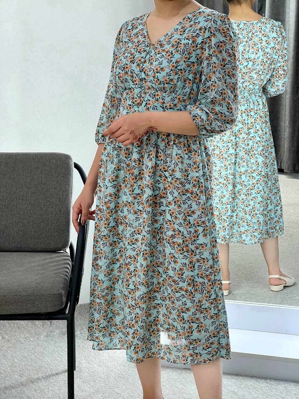 پیراهن کرپ حریر تکرنگ کد 3879