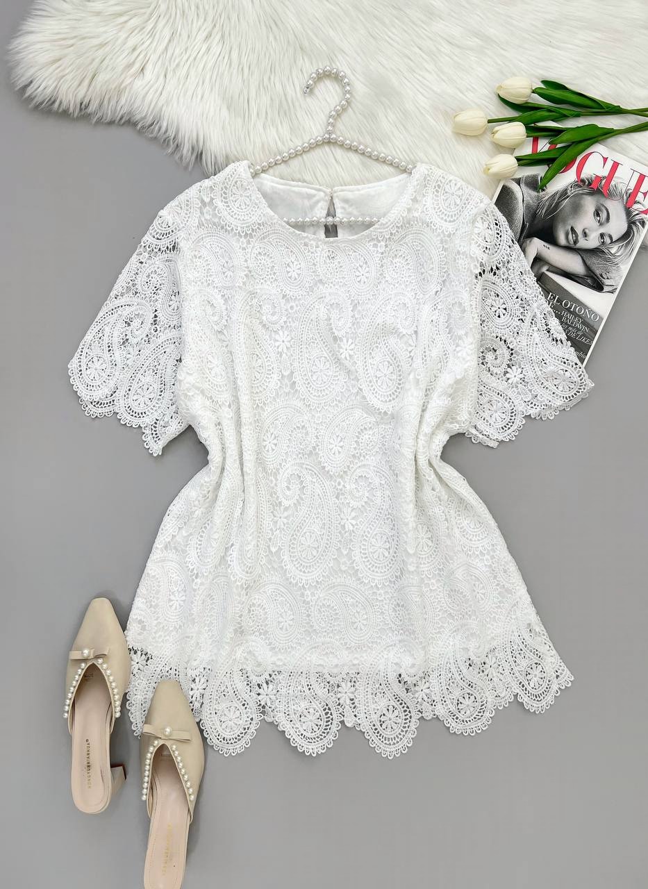 تونیک تمام دانتل آستردار کد 3881