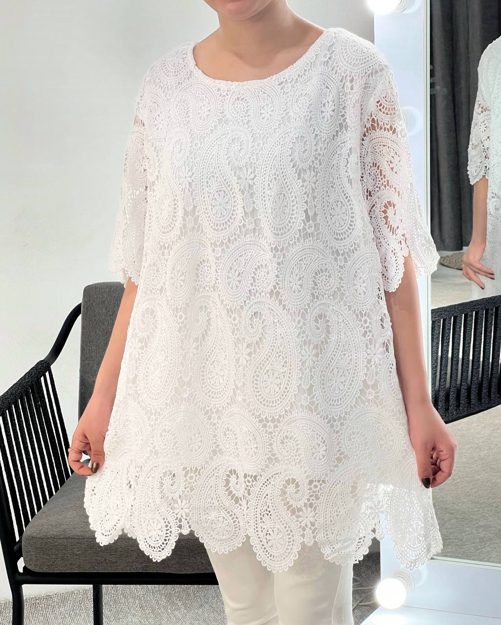 تونیک تمام دانتل آستردار کد 3881