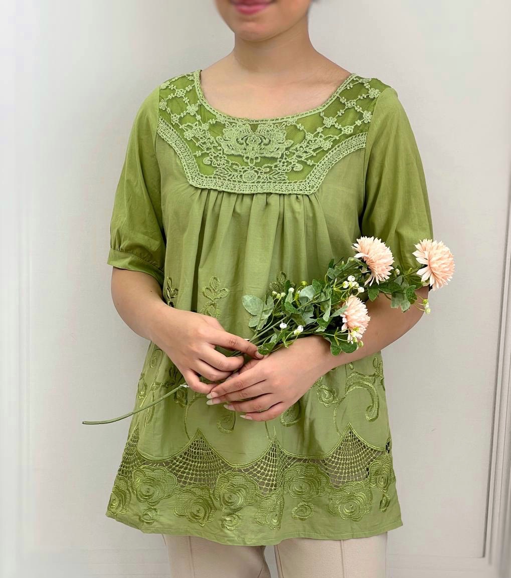 شومیز گلدوزی و خامه دوزی نخ هندی کد 3883