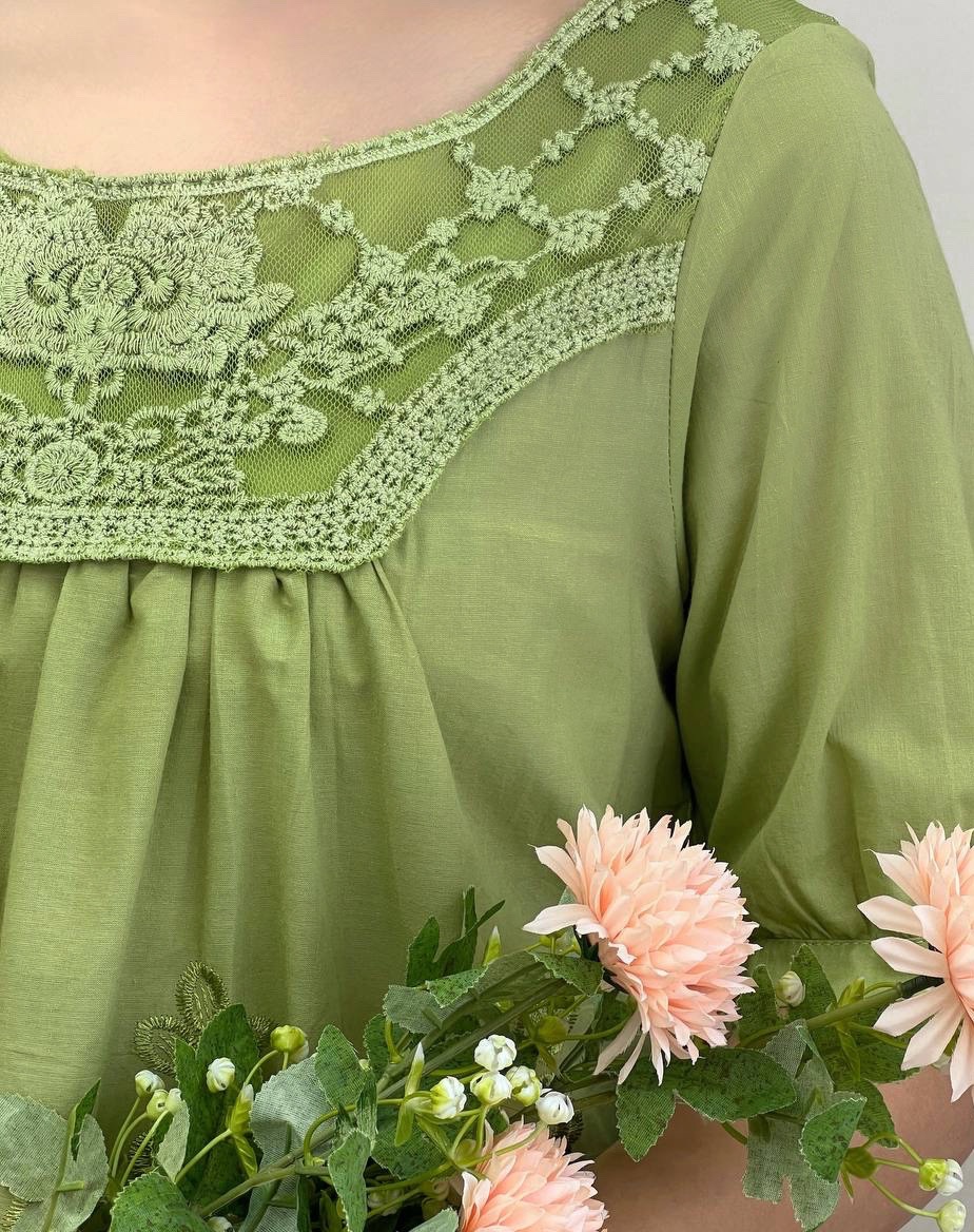 شومیز گلدوزی و خامه دوزی نخ هندی کد 3883