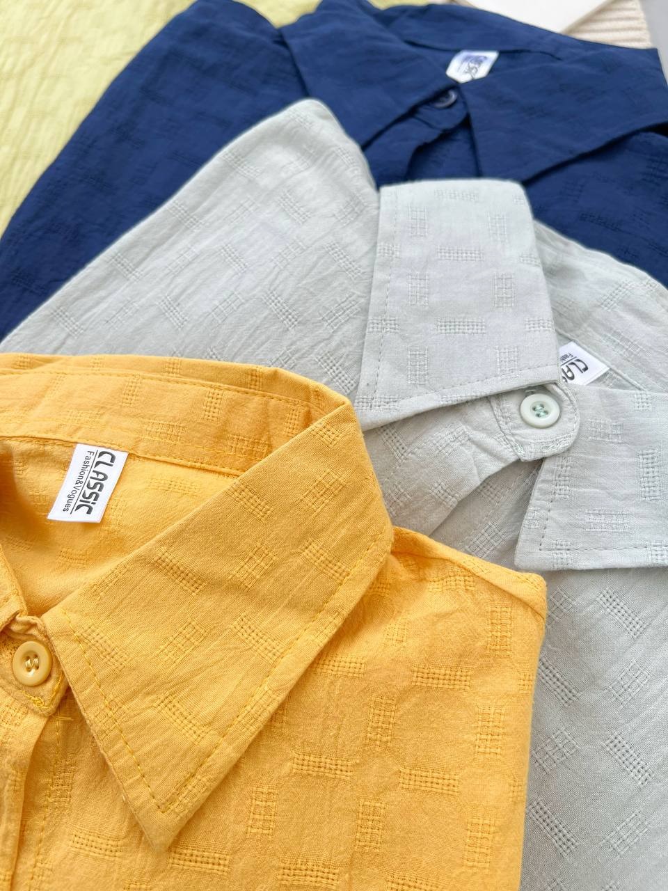 شومیز مانتویی نخ گل برجسته کد 3889