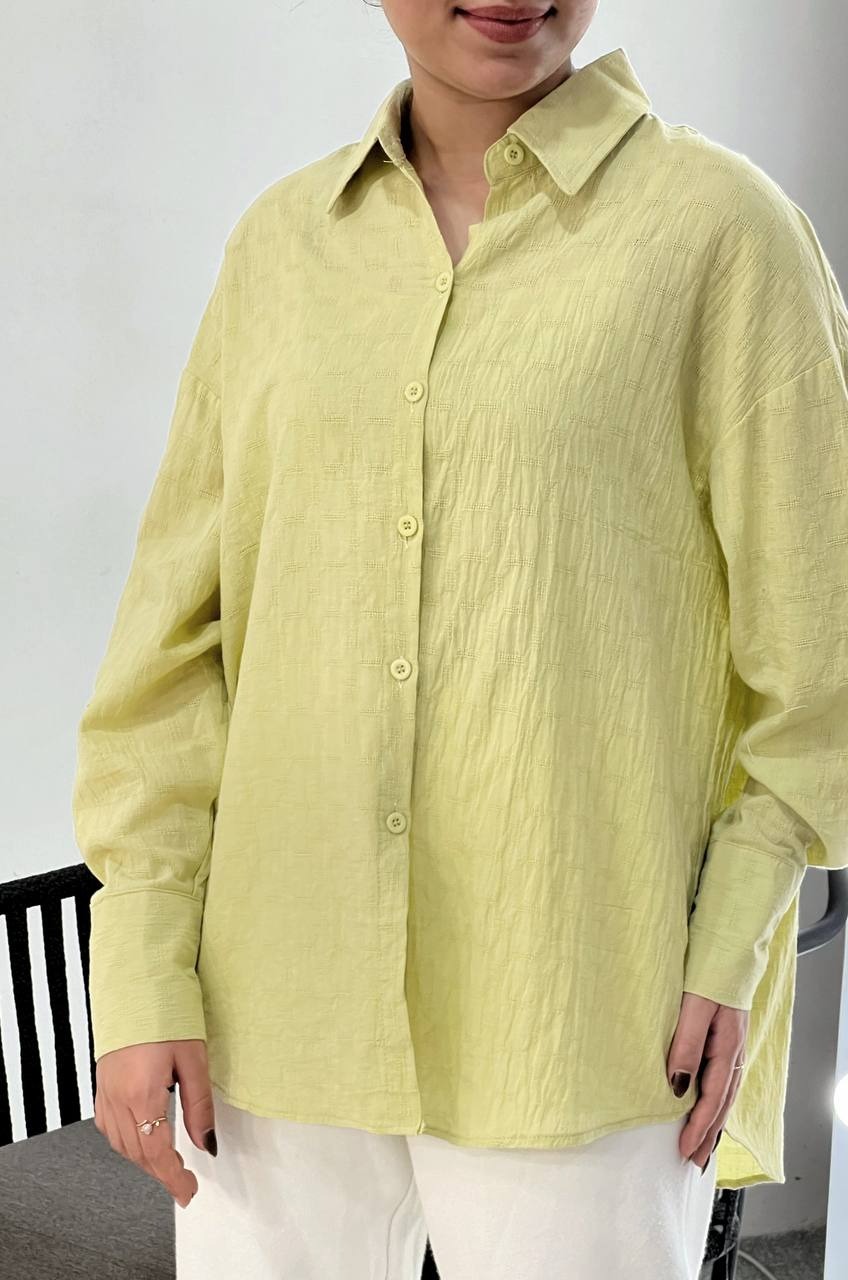 شومیز مانتویی نخ گل برجسته کد 3889