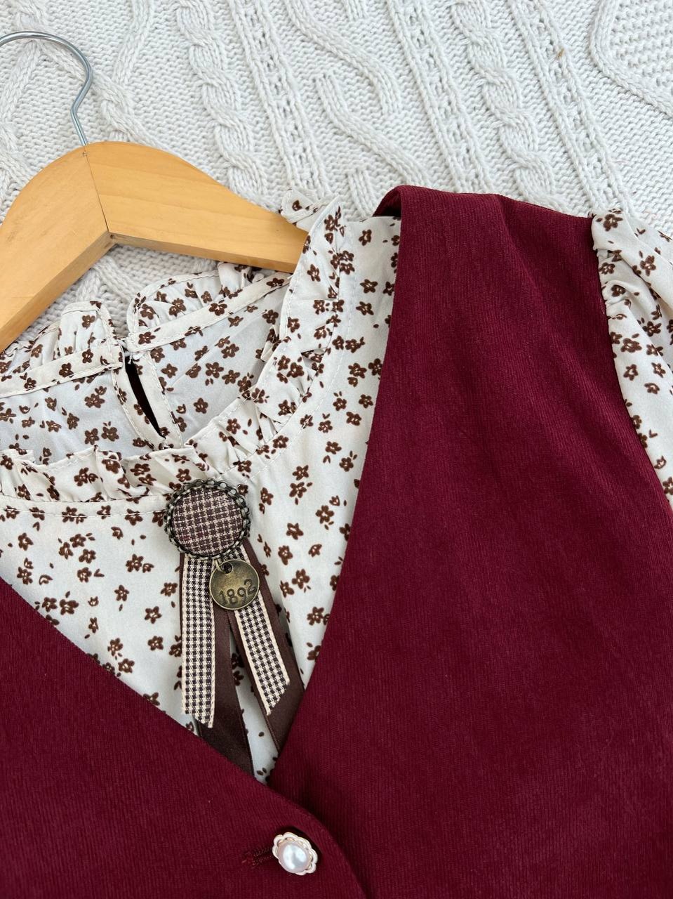 پیراهن مخمل کبریتی آستردار کد 3891