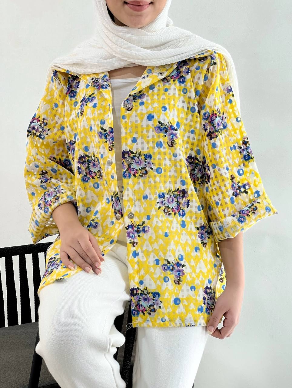 شومیز جلو دکمه بهار کد 3874