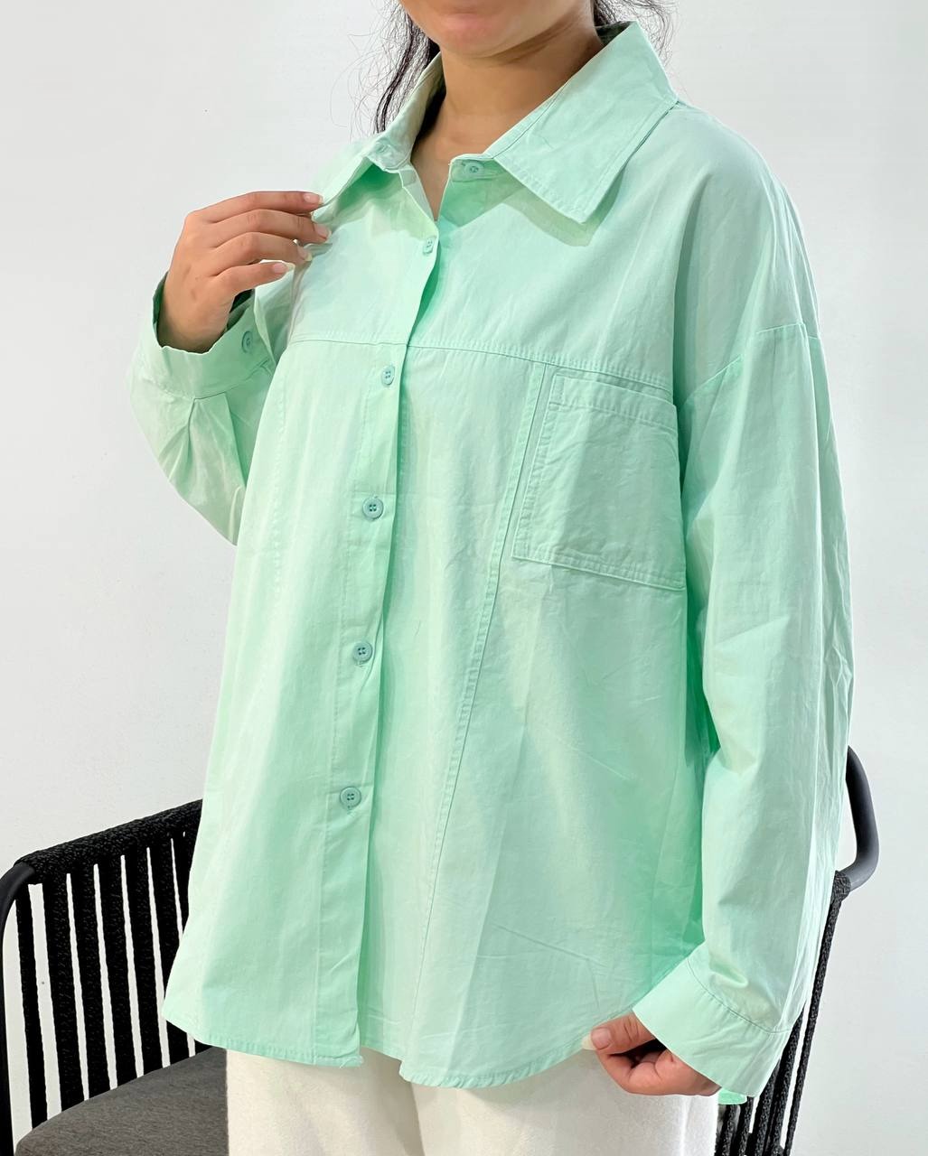 شومیز کتان نخ مداد رنگی کد 3894